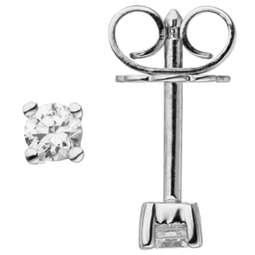 Ohrstecker Solitär Ohrringe mit 2 Diamanten Brillanten, 585 Gold Weißgold Ohrstecker Solitär Ohrringe mit 2 Diamanten Brillanten, 585 Gold Weißgold