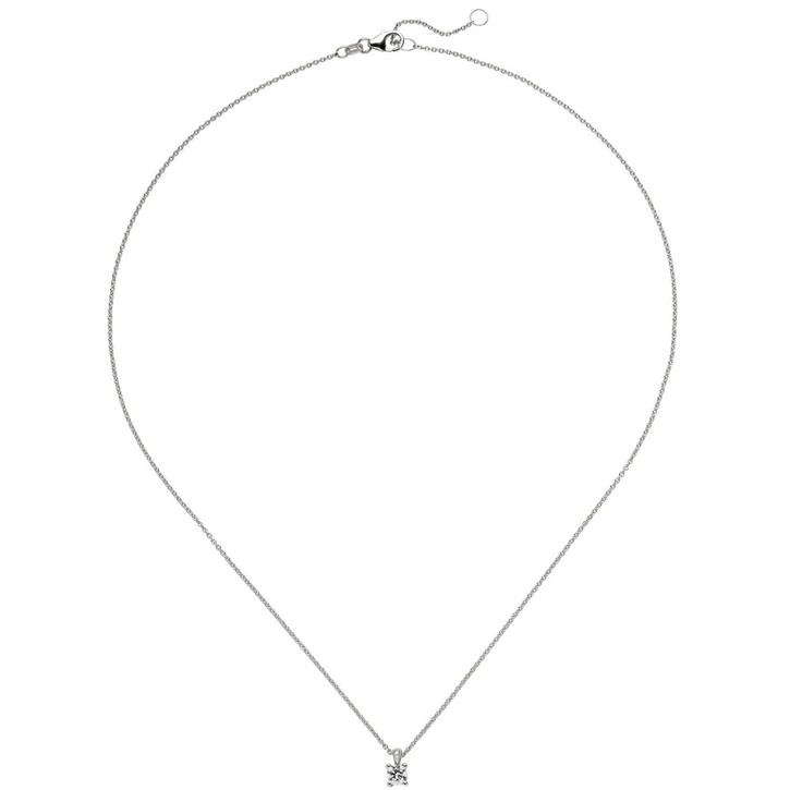 Ankerkette mit Solitär Brillant 585 Weißgold 45cm