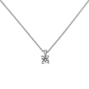 Collier Ankerkette mit Anhänger Solitär Diamant Brillant 585 Gold Weißgold, 45cm Collier Ankerkette mit Anhänger Solitär Diamant Brillant 585 Gold Weißgold, 45cm