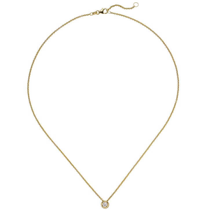 Ankerkette mit Solitär Brillant 585 Gelbgold 45cm