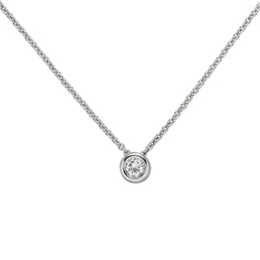 Collier Ankerkette mit Anhänger Solitär Diamant Brillant 585 Gold Weißgold, 45cm Collier Ankerkette mit Anhänger Solitär Diamant Brillant 585 Gold Weißgold, 45cm