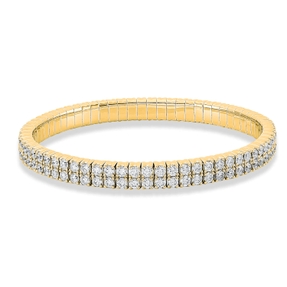 Armband Flex-Band aus 750 Gelbgold 134 Brillanten 6,53ct TW-SI B:5,8mm 4er-Krappe