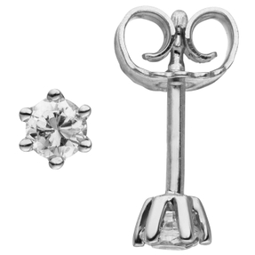 Ohrstecker Solitär Ohrringe, 2 Diamanten Brillanten, schlicht, 585 Gold Weißgold Ohrstecker Solitär Ohrringe, 2 Diamanten Brillanten, schlicht, 585 Gold Weißgold