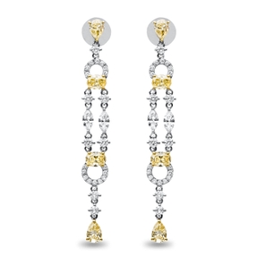Ohrschmuck Ohrhänger 750 Gold gelb/weiß 58 Diamanten 5,06ct TW-VSI/SI 60,8x7,2mm Ohrschmuck Ohrhänger 750 Gold gelb/weiß 58 Diamanten 5,06ct TW-VSI/SI 60,8x7,2mm