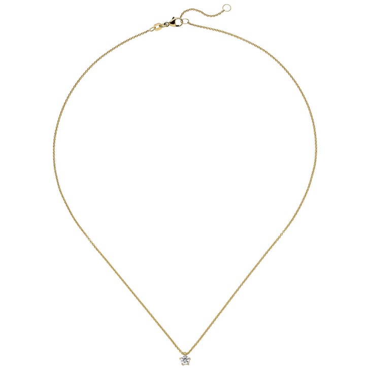 Ankerkette mit Solitär Brillant 585 Gelbgold 45cm