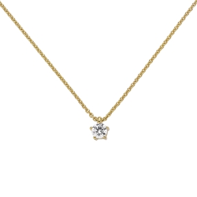 Collier Ankerkette mit Anhänger Solitär Diamant Brillant 585 Gold Gelbgold, 45cm Collier Ankerkette mit Anhänger Solitär Diamant Brillant 585 Gold Gelbgold, 45cm