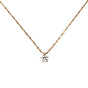 Collier Ankerkette mit Anhänger Solitär Diamant Brillant 585 Gold Rotgold, 45cm Collier Ankerkette mit Anhänger Solitär Diamant Brillant 585 Gold Rotgold, 45cm