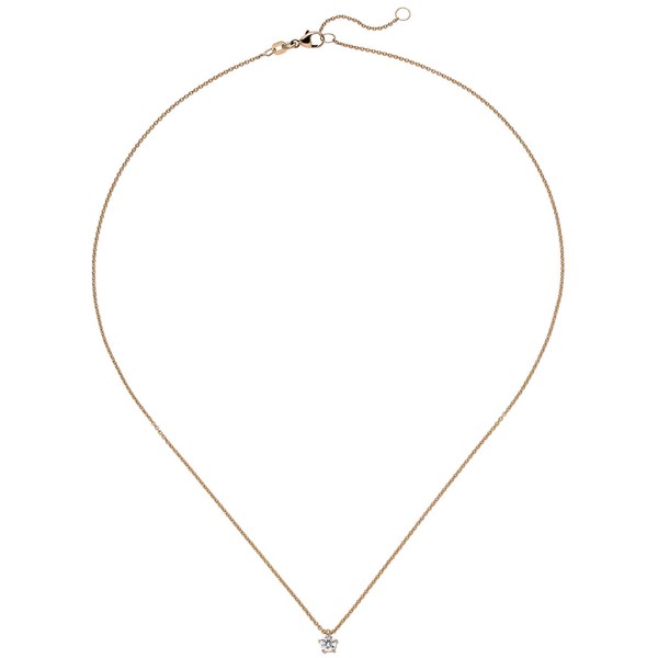 Ankerkette mit Solitär Brillant 585 Rotgold 45cm