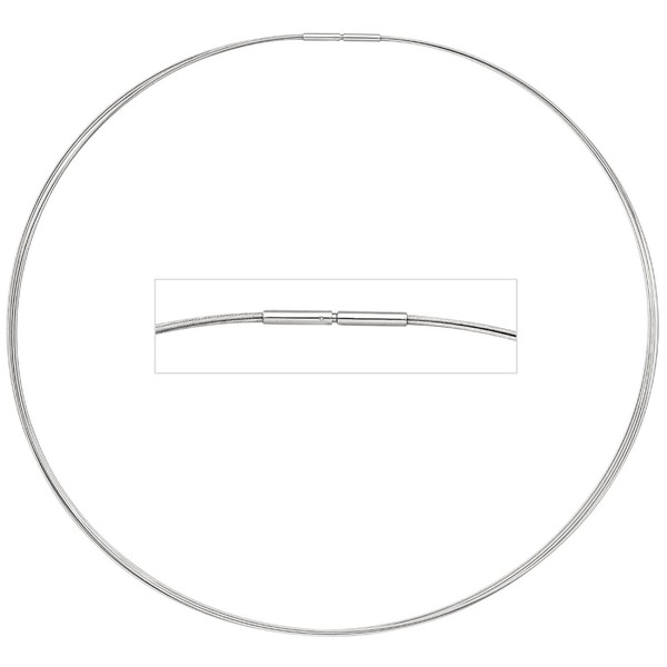 1,3mm Halsreif 5-reihig Edelstahl 42cm