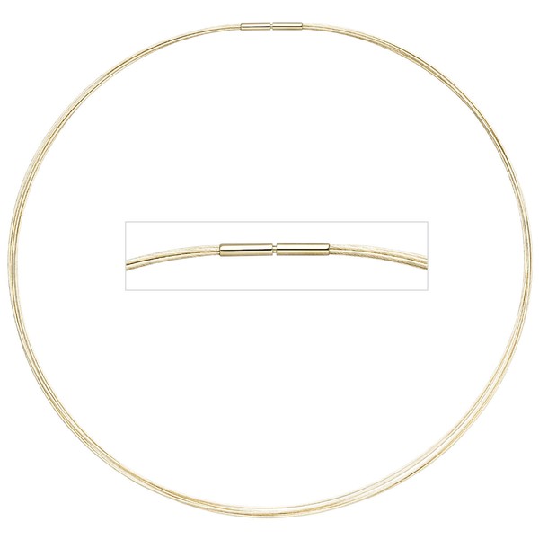 1,4mm Halsreif 5-reihig 585 Gelbgold 42cm