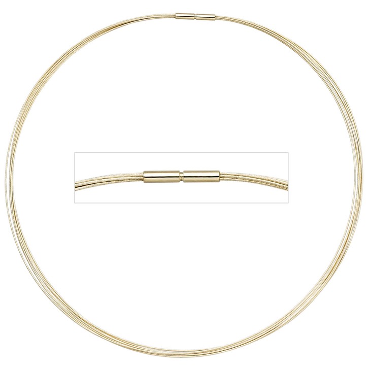 1,7mm Halsreif 7-reihig 585 Gelbgold 45cm