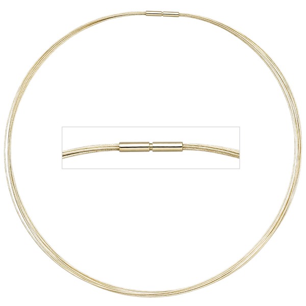 1,7mm Halsreif 7-reihig 585 Gelbgold 45cm