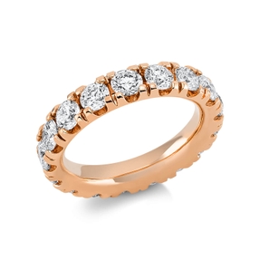 Memoire Ring aus 750 Gold Rotgold 17 Brillanten 3,76ct TW-SI B:5,1mm