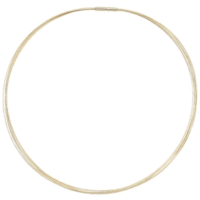 1,7mm Halsreif 7-reihige Halskette aus 585 Gold Gelbgold Halsschmuck, 50cm