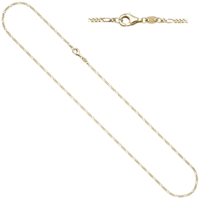 1,7mm Kette Figarokette aus 333 Gold Gelbgold diamantiert Halsschmuck, 45cm 1,7mm Kette Figarokette aus 333 Gold Gelbgold diamantiert Halsschmuck, 45cm