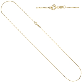 1,2mm Kette Haferkornkette aus 585 Gold Gelbgold Halsschmuck Goldkette, 45cm 1,2mm Kette Haferkornkette aus 585 Gold Gelbgold Halsschmuck Goldkette, 45cm