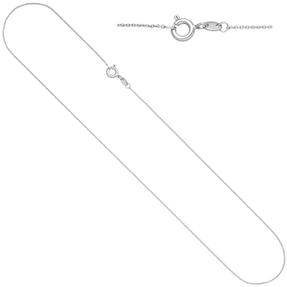 0,9mm Kette Ankerkette, rund, 585 Gold Weißgold Halsschmuck Weißgoldkette, 42cm