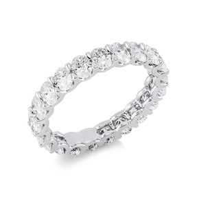 Memoire Ring aus 750 Weißgold 21 Diamanten Oval-Schliff 2,82ct TW-VSI B:4mm