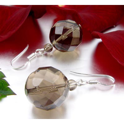 Ohrringe aus Rauchquarz und 925 Silber