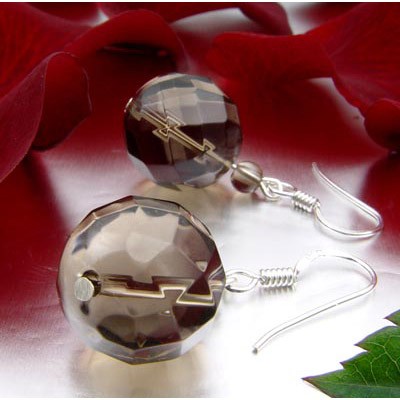Ohrringe aus Rauchquarz und 925 Silber