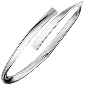 Offener Armreif mit Scharnier Armband, oval, 925 Silber rhodiniert Armschmuck Offener Armreif mit Scharnier Armband, oval, 925 Silber rhodiniert Armschmuck