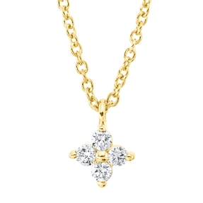 Collier aus 750 Gold Gelbgold 4 Brillanten 0,06ct TW-SI L:45cm