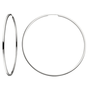 Paar Creolen 73,8mm Ohrringe, rund, 925 Silber rhodiniert, Ohrschmuck Paar Creolen 73,8mm Ohrringe, rund, 925 Silber rhodiniert, Ohrschmuck