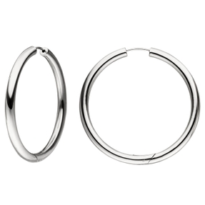 Paar Creolen 48,3mm Klappcreolen, rund, 925 Silber rhodiniert Ohrschmuck