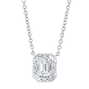Collier aus 750 Gold Weißgold 11 Diamanten 0,54ct TW-SI L:45,7cm