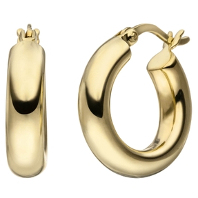 Creolen 16,9mm Klappcreolen, rund, 925 Silber gelbvergoldet Ohrringe Ohrschmuck