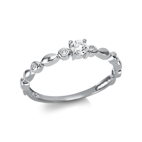 Ring aus 750 Gold Weißgold 7 Brillanten 0,25ct TW-SI B:3,4mm