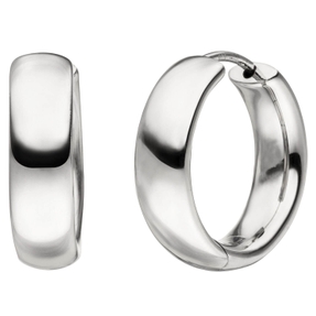 Creolen 20,2mm Klappcreolen, rund, 925 Silber, rhodiniert Ohrringe Ohrschmuck