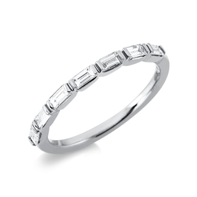 Ring aus 750 Weißgold 7 Diamanten Baguette-Schliff 0,34ct TW-VSI B:1,8mm Ring aus 750 Weißgold 7 Diamanten Baguette-Schliff 0,34ct TW-VSI B:1,8mm