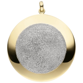 Anhänger glitzernder Halsschmuck aus 925 Silber gelbvergoldet teilrhodiniert