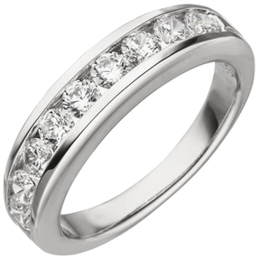 Ring Damenring mit weißen Zirkonia 925 Silber Fingerschmuck