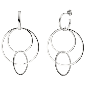 Halbcreolen Creolen 3 überkreüzte dünne Ringe aus 925 Silber Ohrringe Ohrschmuck Halbcreolen Creolen 3 überkreüzte dünne Ringe aus 925 Silber Ohrringe Ohrschmuck