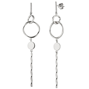 Ohrhänger Hängerstecker mit Ringen Plättchen Stäbchen, 925 Silber Ohrringe Ohrhänger Hängerstecker mit Ringen Plättchen Stäbchen, 925 Silber Ohrringe