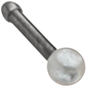 Nasenpiercing mit Perle, schwarze Edelstahl, Nasenstecker Nasenschmuck