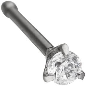 Nasenpiercing mit weißen Zirkonia, schwarze Edelstahl, Nasenstecker Nasenschmuck Nasenpiercing mit weißen Zirkonia, schwarze Edelstahl, Nasenstecker Nasenschmuck