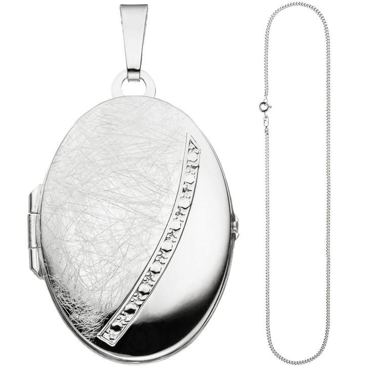 Schmuck-Set Panzerkette Medaillon 925 Silber 50cm