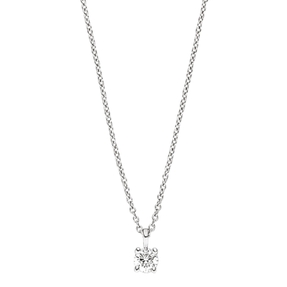 2,5mm Collier Ankerkette mit Solitär Diamant Brillant, 585 Gold Weißgold, 45cm 2,5mm Collier Ankerkette mit Solitär Diamant Brillant, 585 Gold Weißgold, 45cm