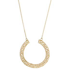 0,7mm Collier Ankerkette mit Anhänger geflochten, 750 Gold Gelbgold, 42-45cm