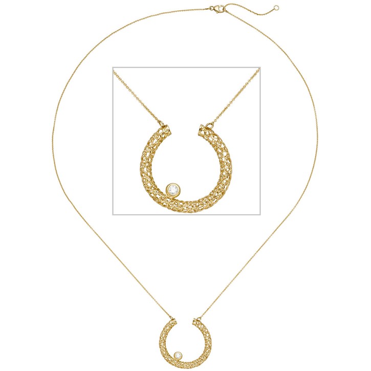0,7mm Ankerkette mit Brillant 750 Gelbgold 42-45cm