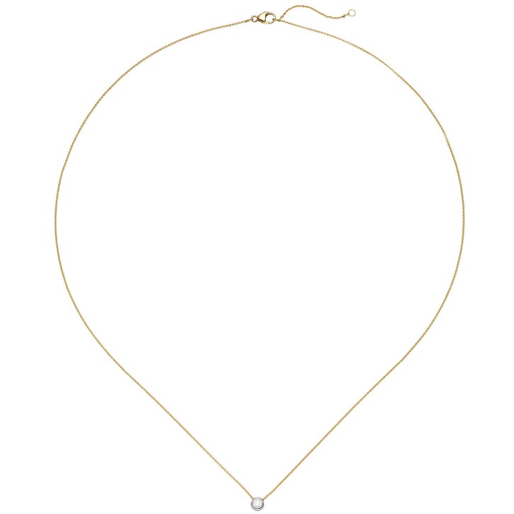 0,7mm Ankerkette Brillant 750 Gold gelb weiß 45cm