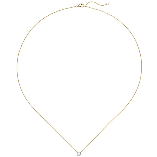 0,7mm Ankerkette Brillant 750 Gold gelb weiß 45cm