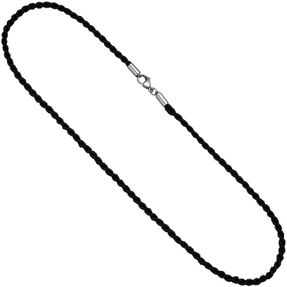2,9mm Nylonkordel schwarze Kette aus Edelstahl Halsschmuck, 45cm