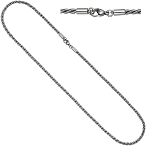 2,9mm Nylonkordel graue Kette aus Edelstahl Halsschmuck, 80cm
