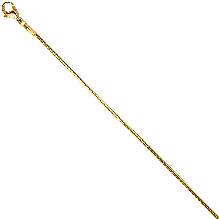 1,5mm Schlangenkette Edelstahl Gelbgoldfarbe 80cm