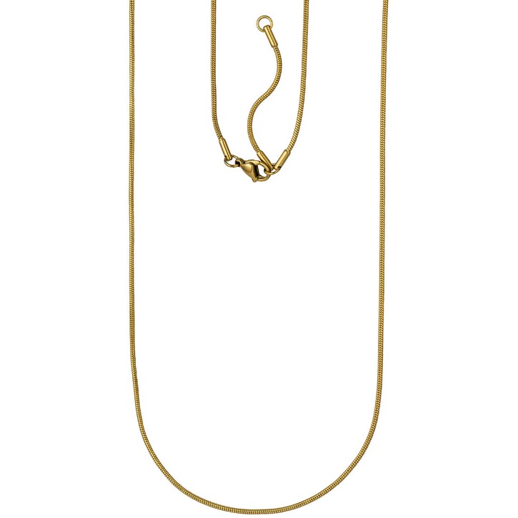 1,5mm Schlangenkette Edelstahl Gelbgoldfarbe 80cm