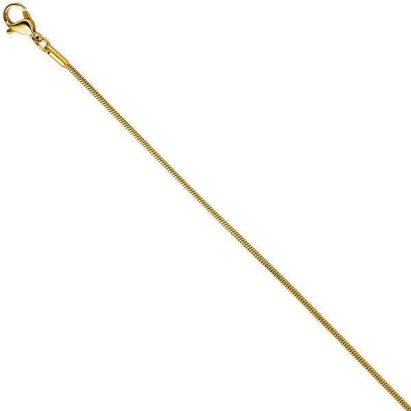 1,5mm Schlangenkette Edelstahl Gelbgoldfarbe 80cm